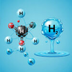 liquid hydrogen molecule Illustration (H₂)