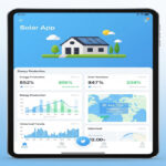 Tablet showing a solar energy monitoring app