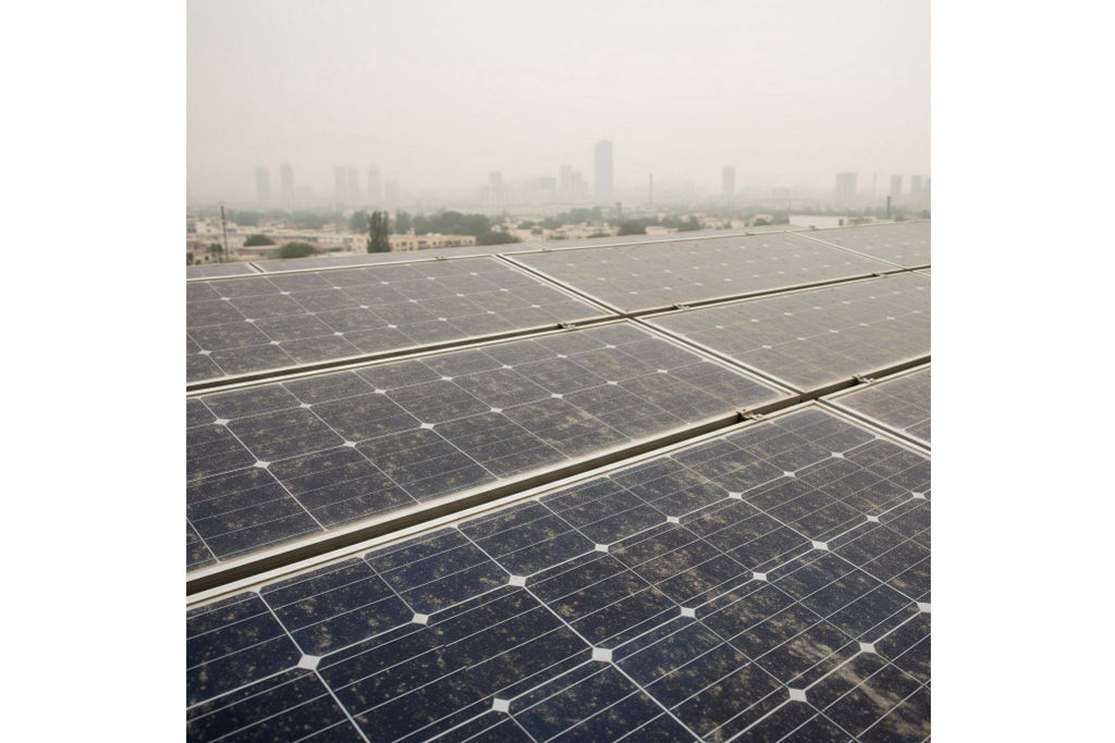 air pollution affecting solar panel performance