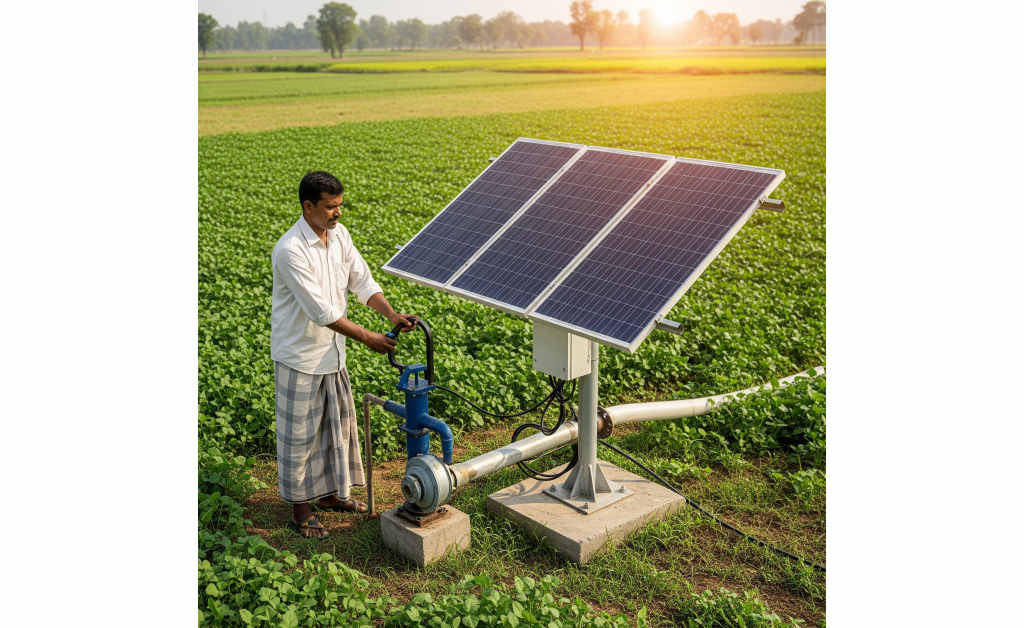 solar pump in a field